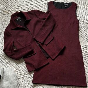 St. John Elegant red Dress and Jacket Set